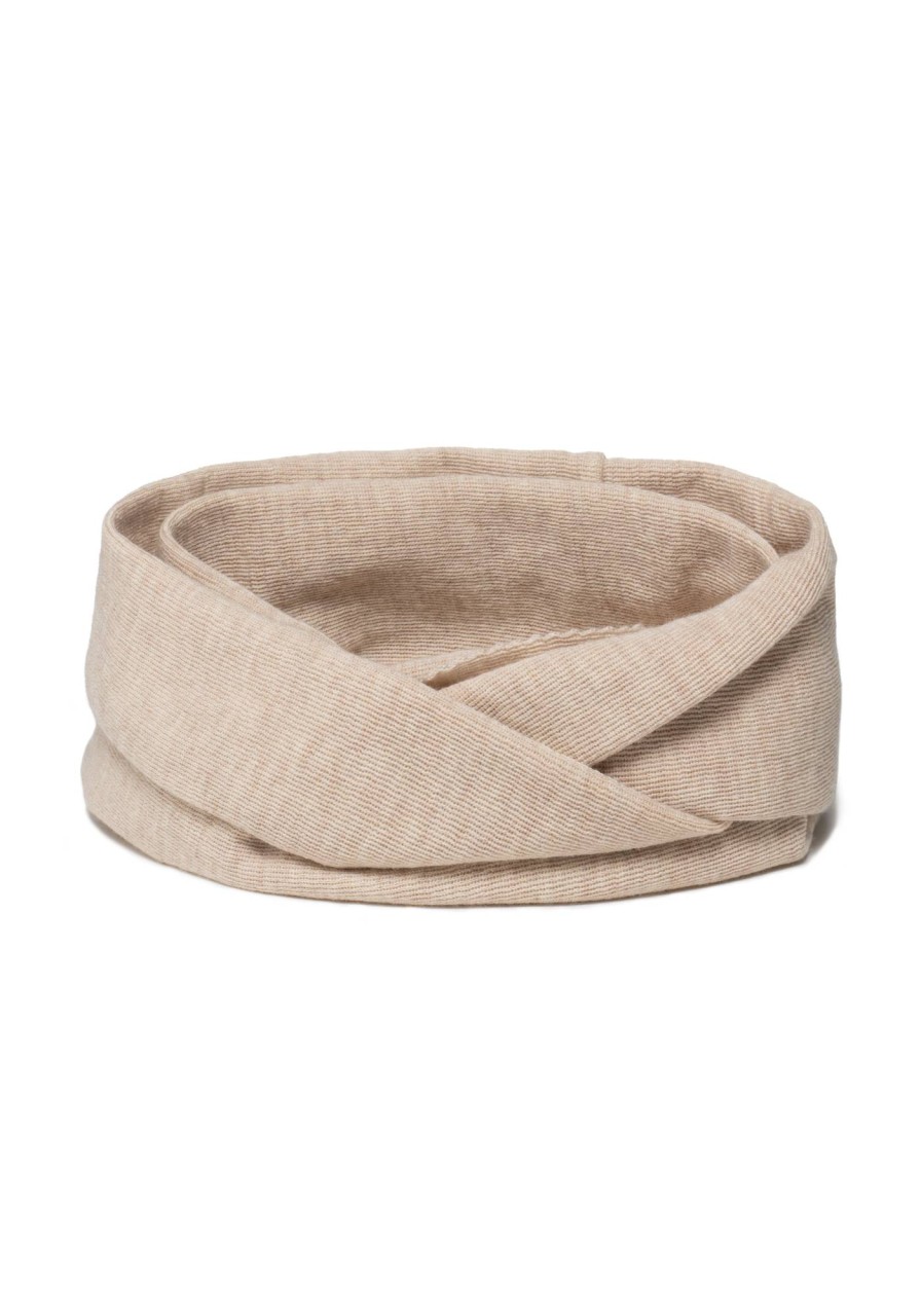 Beżowy komin damski z wełny merino