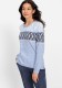 Błękitny sweter damski Eva ze wzorem - Urban Code #1