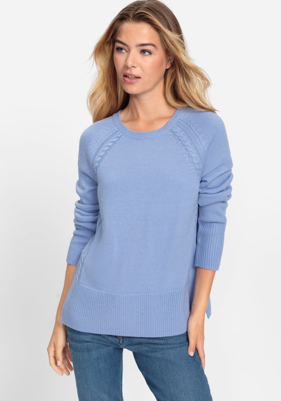 Niebieski sweter damski Henny z wełną merino - Urban Code