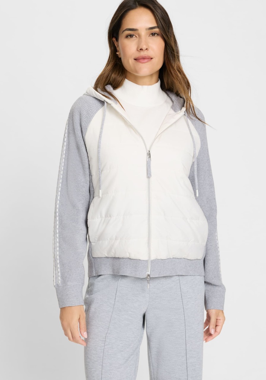 Szary pikowany sweter damski Henny z kapturem – Cosmic Chic