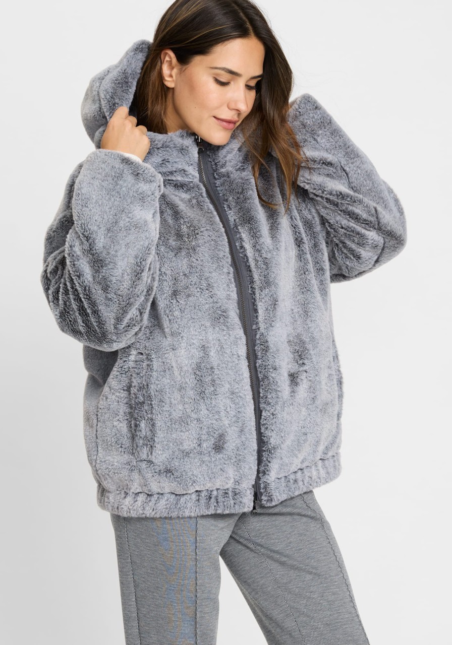 Szara dwustronna kurtka damska – Cosmic Chic