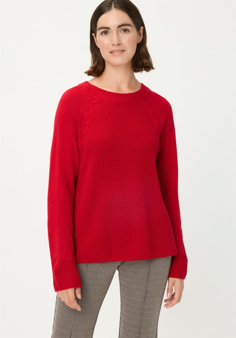 Czerwony sweter damski Henny z wełną merino – Urban Wild