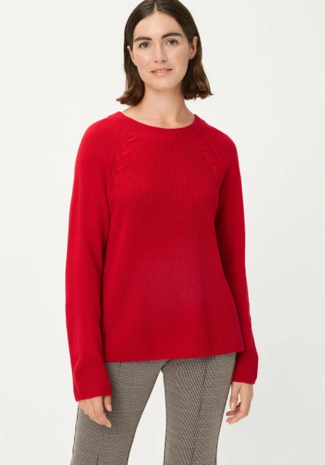 Czerwony sweter damski Henny z wełną merino – Urban Wild