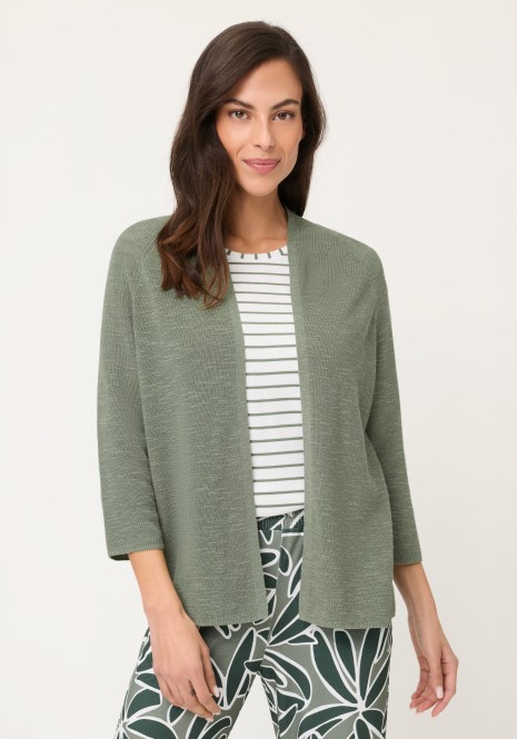 Kardigan damski Olivia z lnem w odcieniu khaki – Neo Safari