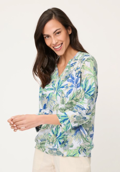TENCEL™ Modal Bluzka damska Clara z roślinnym wzorem – Neo Safari
