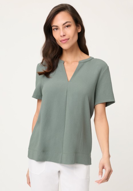 Bluzka damska z łączonych materiałów w odcieniu khaki – Neo Safari 