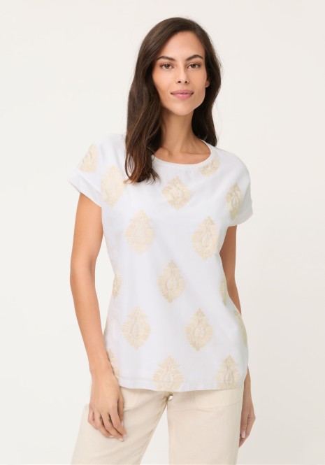 Biała bluzka damska Cosima z haftem – Neo Safari