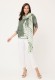 Bluza damska z łączonych materiałów w odcieniu khaki – Neo Safari #6