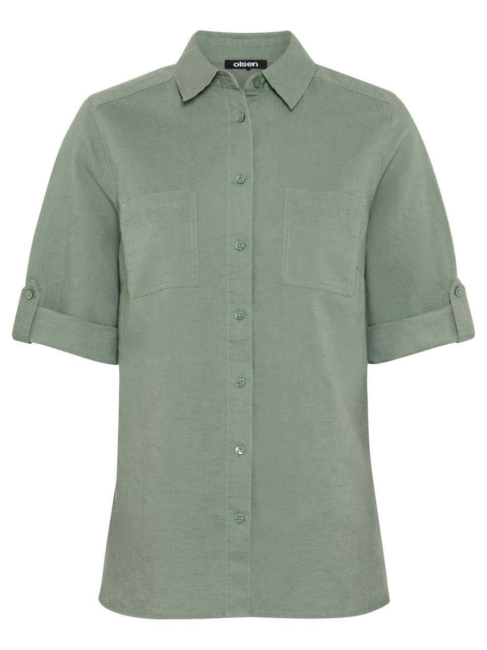 Lniano-bawełniana koszula damska w odcieniu khaki – Neo Safari