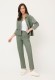 Lniano-bawełniane spodnie damskie Lisa Straight w odcieniu khaki – Neo Safari #1