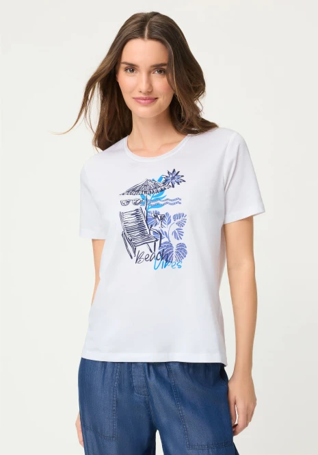 Biała bluzka damska Hannah z nadrukiem – Vintage Cruise