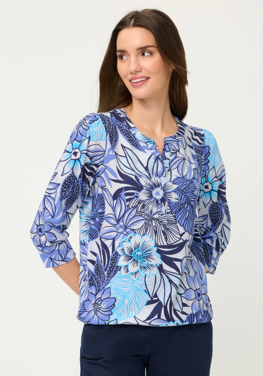 TENCEL™ Modal Bluzka damska Clara z roślinnym wzorem – Vintage Cruise