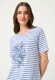 Niebieska bawełniana bluzka damska Hannah w paski z cekinami – Vintage Cruise #3