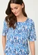 TENCEL™ Modal Niebieska bluzka damska Clara z roślinnym wzorem – Vintage Cruise #1