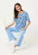 TENCEL™ Modal Niebieska bluzka damska Clara z roślinnym wzorem – Vintage Cruise #5