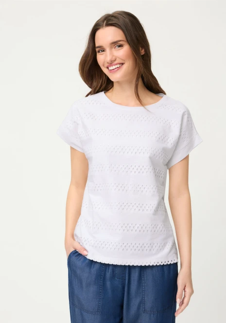 Biała bluzka damska Cosima z haftem angielskim – Vintage Cruise