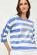 Niebieska bawełniana bluza damska Henny Jersey w paski – Vintage Cruise #3