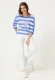 Niebieska bawełniana bluza damska Henny Jersey w paski – Vintage Cruise #6