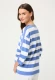 Niebieska bawełniana bluza damska Henny Jersey w paski – Vintage Cruise #2