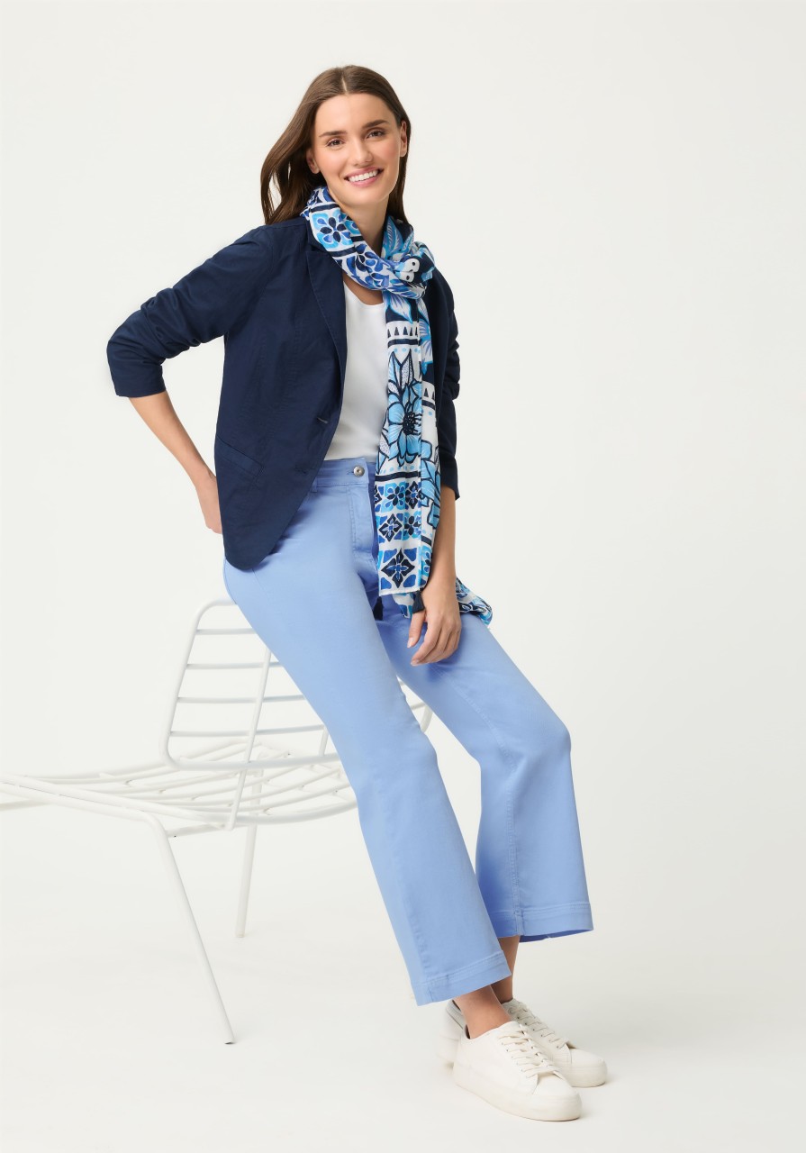 Niebieskie jeansy damskie Mona Bootcut – Vintage Cruise