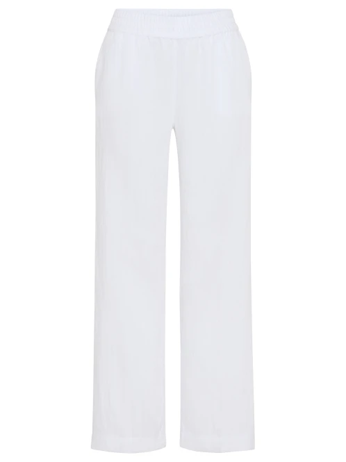 Białe spodnie damskie Anna Wide z lnem – Vintage Cruise