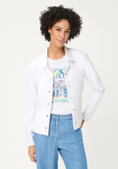 Biała bawełniano-lniana bluza damska Eva Jersey – Ciao Amore