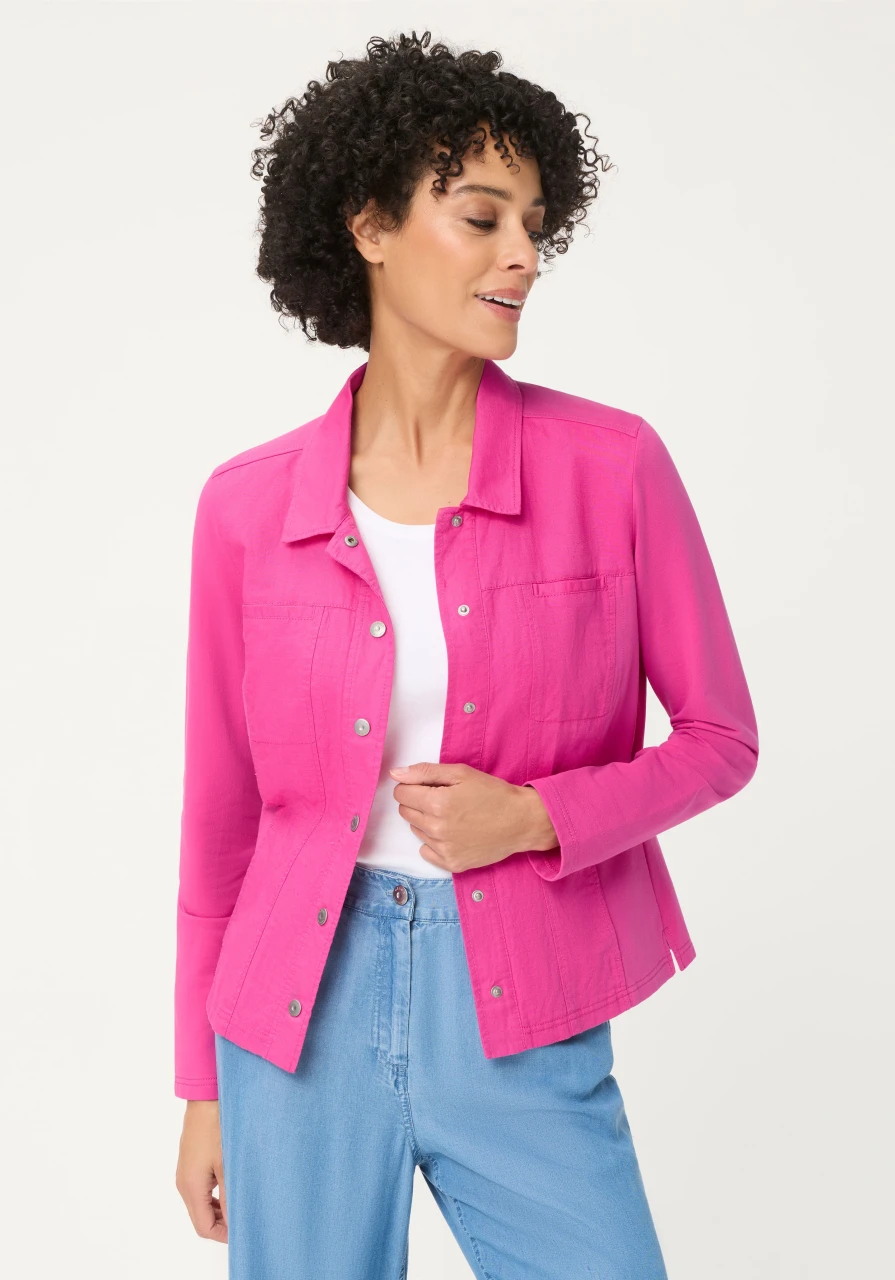Różowa bawełniano-lniana bluza damska Eva Jersey – Ciao Amore