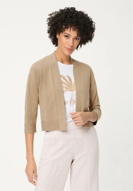 Beżowy kardigan damski Eva z lnem – Sun Kissed