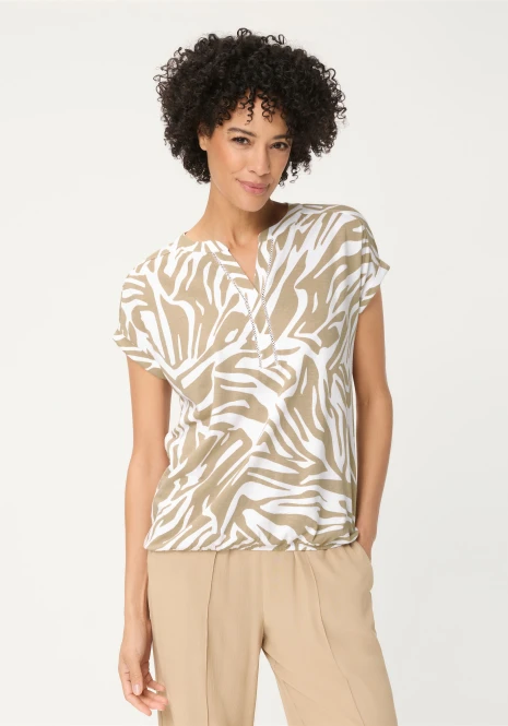 TENCEL™ Modal Beżowa bluzka damska Clara ze wzorem – Sun Kissed