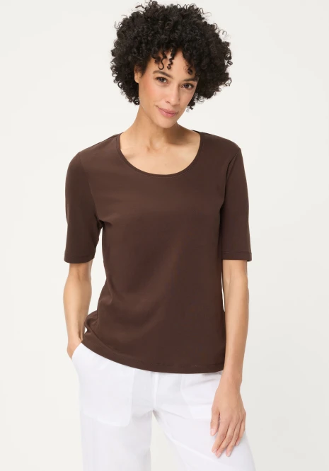 Brązowa bawełniana bluzka damska Edda – Savanna Sky
