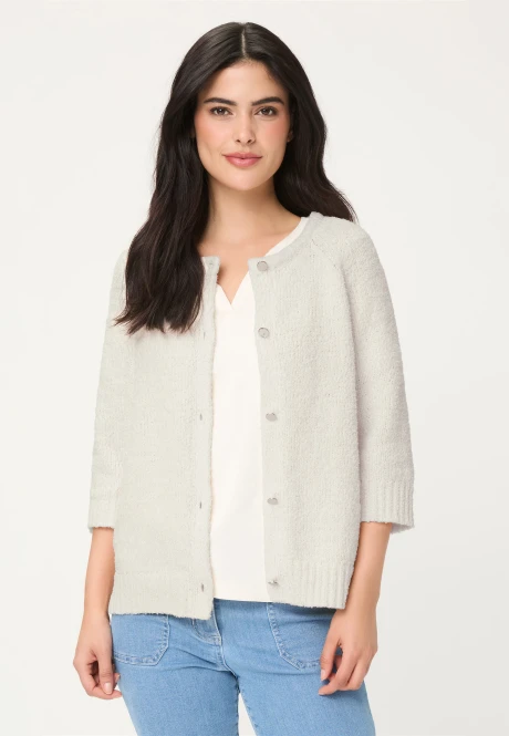 Beżowy kardigan damski Henny z guzikami - Smart Casual