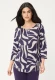 TENCEL™ Granatowa bluzka damska Hannah ze wzorem - Smart Casual #1