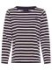 Fioletowa bawełniana bluzka damska Hannah w paski - Smart Casual #4