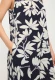Granatowa wiskozowa sukienka bez rękawów w kwiaty - Smart Casual #4
