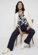Granatowe wiskozowe spodnie damskie Anna Wide - Smart Casual #1
