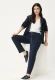 Granatowa bluza damska z kapturem z łączonych materiałów - Smart Casual #6