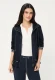 Granatowa bluza damska z kapturem z łączonych materiałów - Smart Casual #1