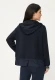 Granatowa bluza damska z kapturem z łączonych materiałów - Smart Casual #2