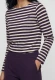 Fioletowa bawełniana bluzka damska Hannah w paski - Smart Casual #3