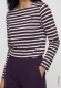 Fioletowa bawełniana bluzka damska Hannah w paski - Smart Casual #3