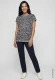 TENCEL™ Modal Beżowa bluzka damska Cosima w granatowe kropki - Smart Casual #2