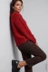 Czerwony sweter damski Henny z efektem bouclé - Boho Chic #3