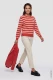 Czerwony sweter damski Henny w paski - Boho Chic #5