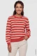 Czerwony sweter damski Henny w paski - Boho Chic #1