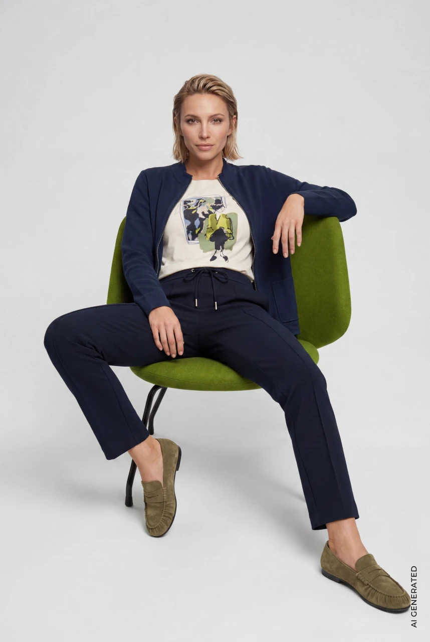 Granatowe spodnie damskie Lisa Straight - Modern Balance