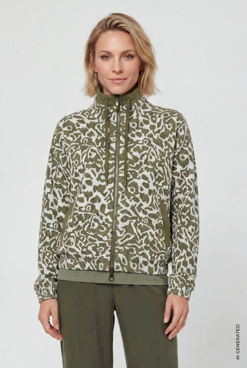 Zielona bluza damska Cora Jersey ze wzorem - Modern Balance