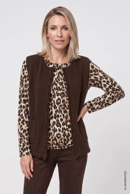 Brązowa kamizelka damska Henny - Boho Chic