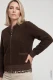 Brązowy sweter damski Henny zapinany na suwak - Boho Chic #3