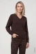 Brązowy sweter damski Henny z dekoltem V - Boho Chic #2