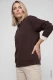 Brązowa bluza damska Clara Jersey z dekoltem V - Boho Chic #3